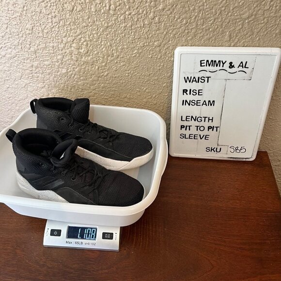 Adidas Mens Cloudfoam Streetfire Basketball Shoes Sz 8.5 Black Mid Top Athletic - Picture 12 of 12